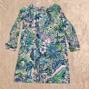 Lilly Pulitzer Kids Dress in Blue and Green Floral